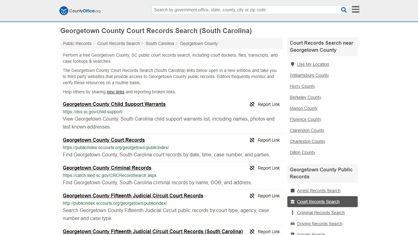 Georgetown County Court Records Search (South Carolina) - County Office